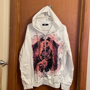 369 brand White Hoodie with “Pure Saint” Graphic on front & back.